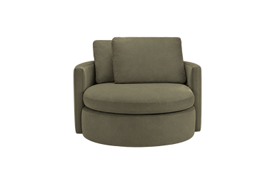 Moroder Swivel Accent Chair in Felix Olive