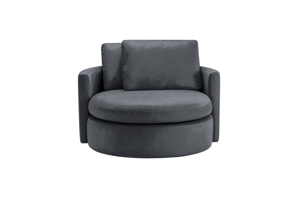 Moroder Swivel Accent Chair in Dante Shark