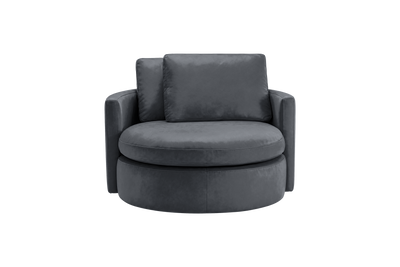 Moroder Swivel Accent Chair in Dante Shark