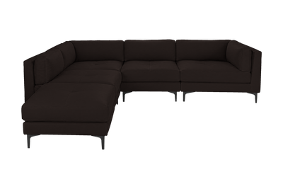 Oli Modular Left Bumper Corner Sofa in Dante Ebony