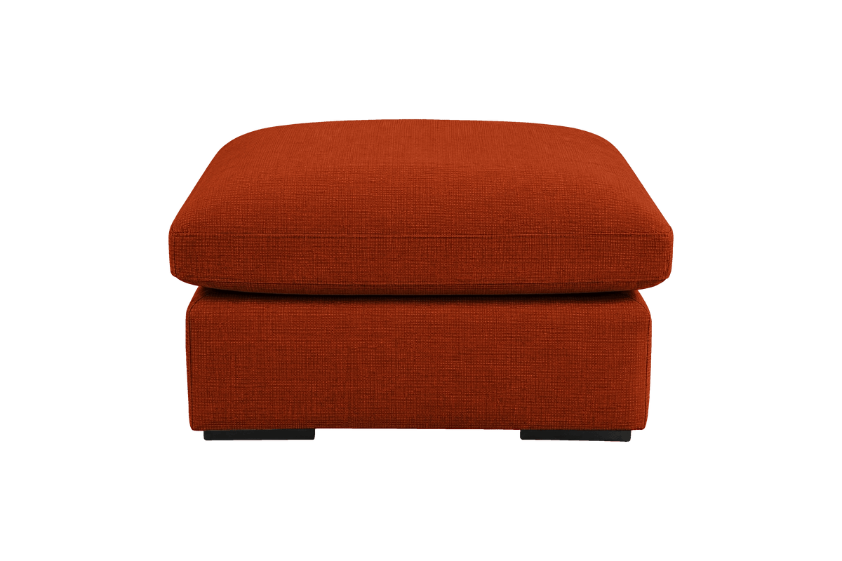 Rhodes Footstool in Roni Poppy