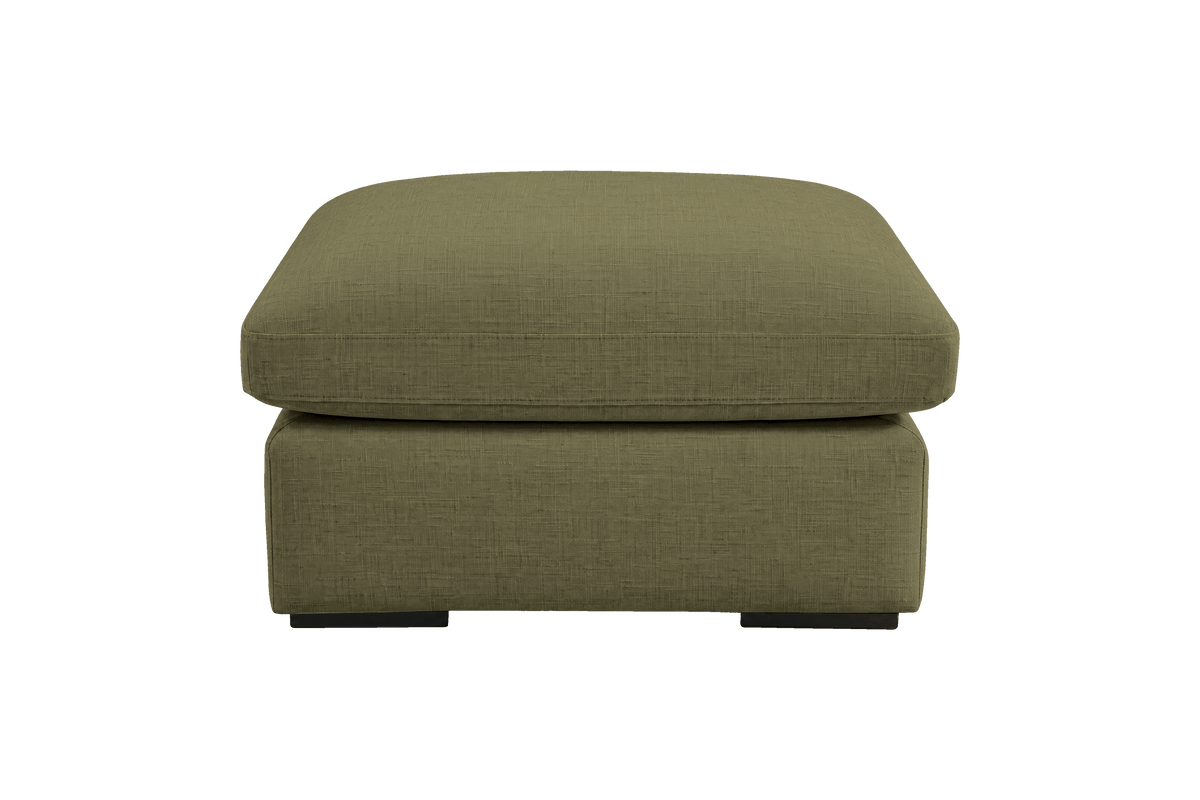 Rhodes Footstool in Mosquito Sycamore