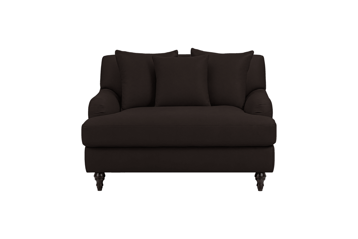 Senia Cuddle Chair in Dante Ebony