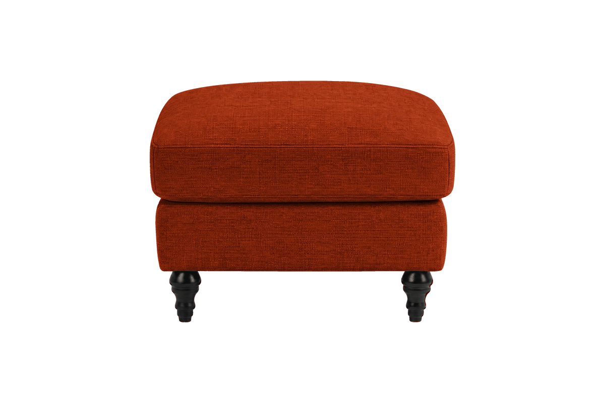 Senia Footstool in Roni Poppy
