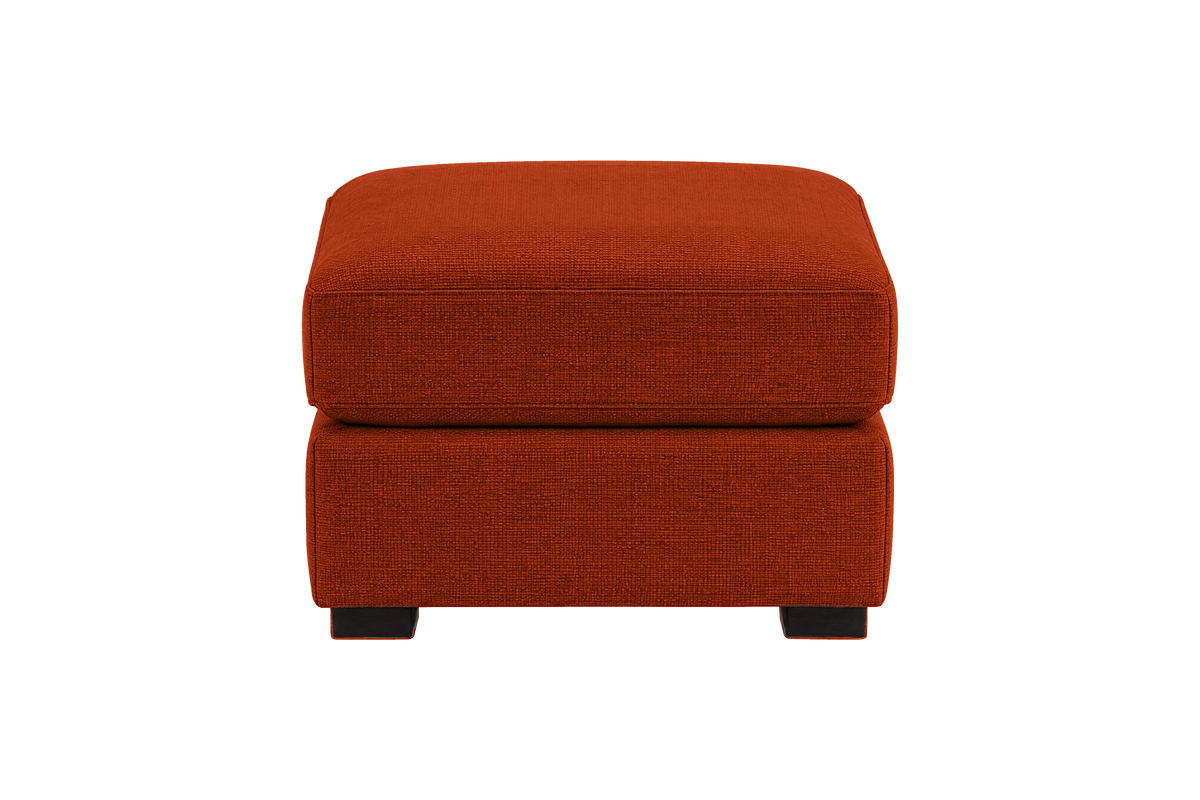 Theo Footstool in Roni Poppy