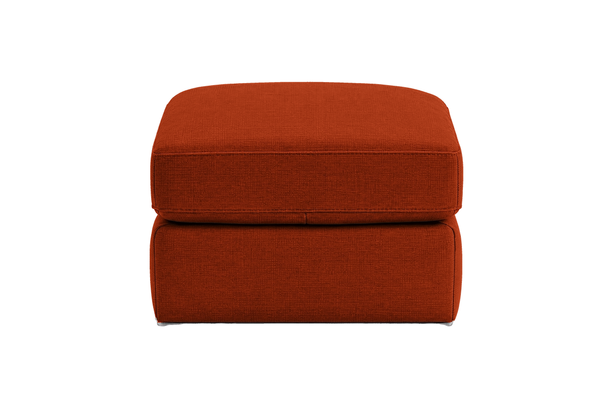 Valenti Footstool in Roni Poppy