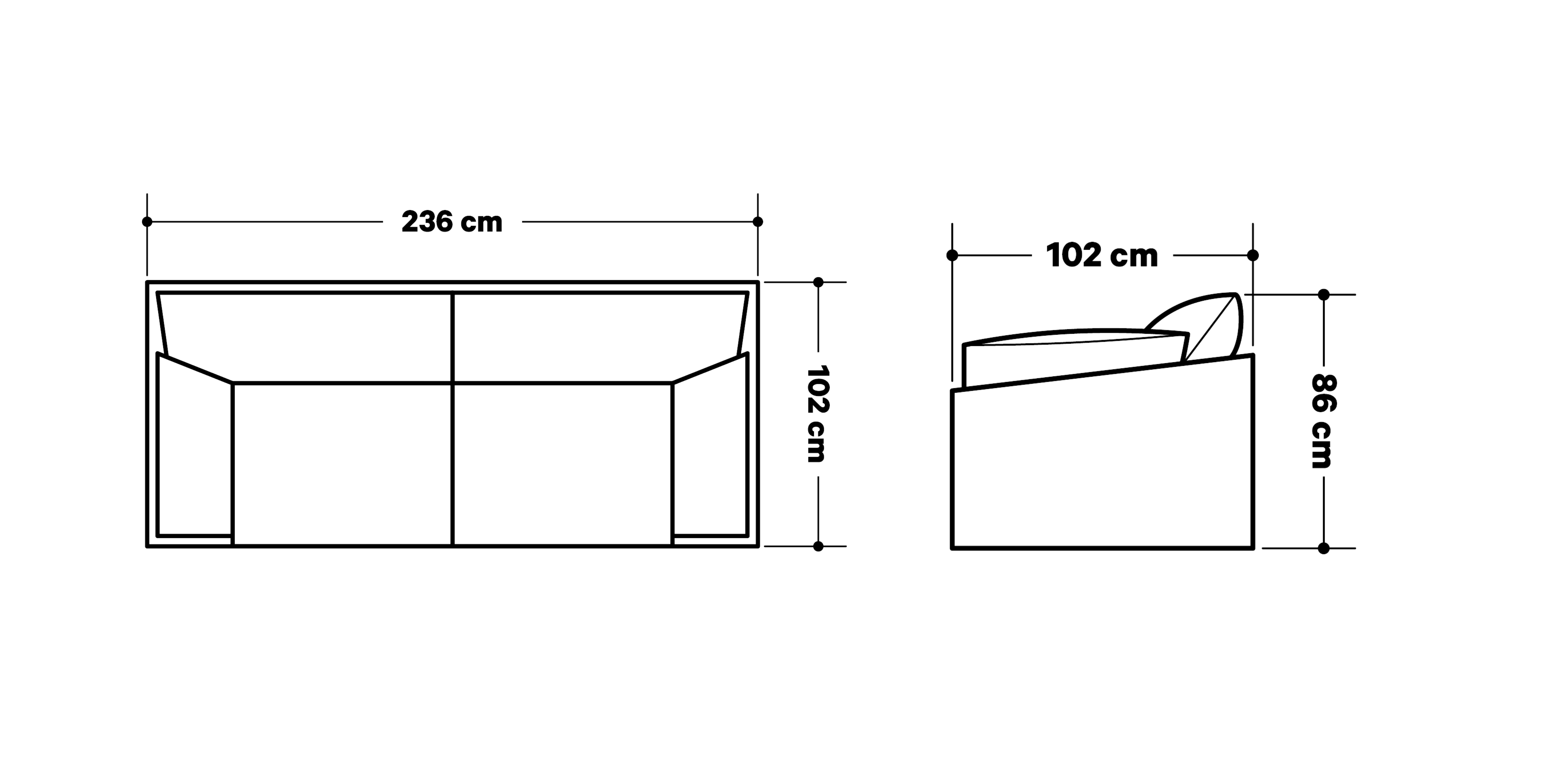 Product dimensions diagram