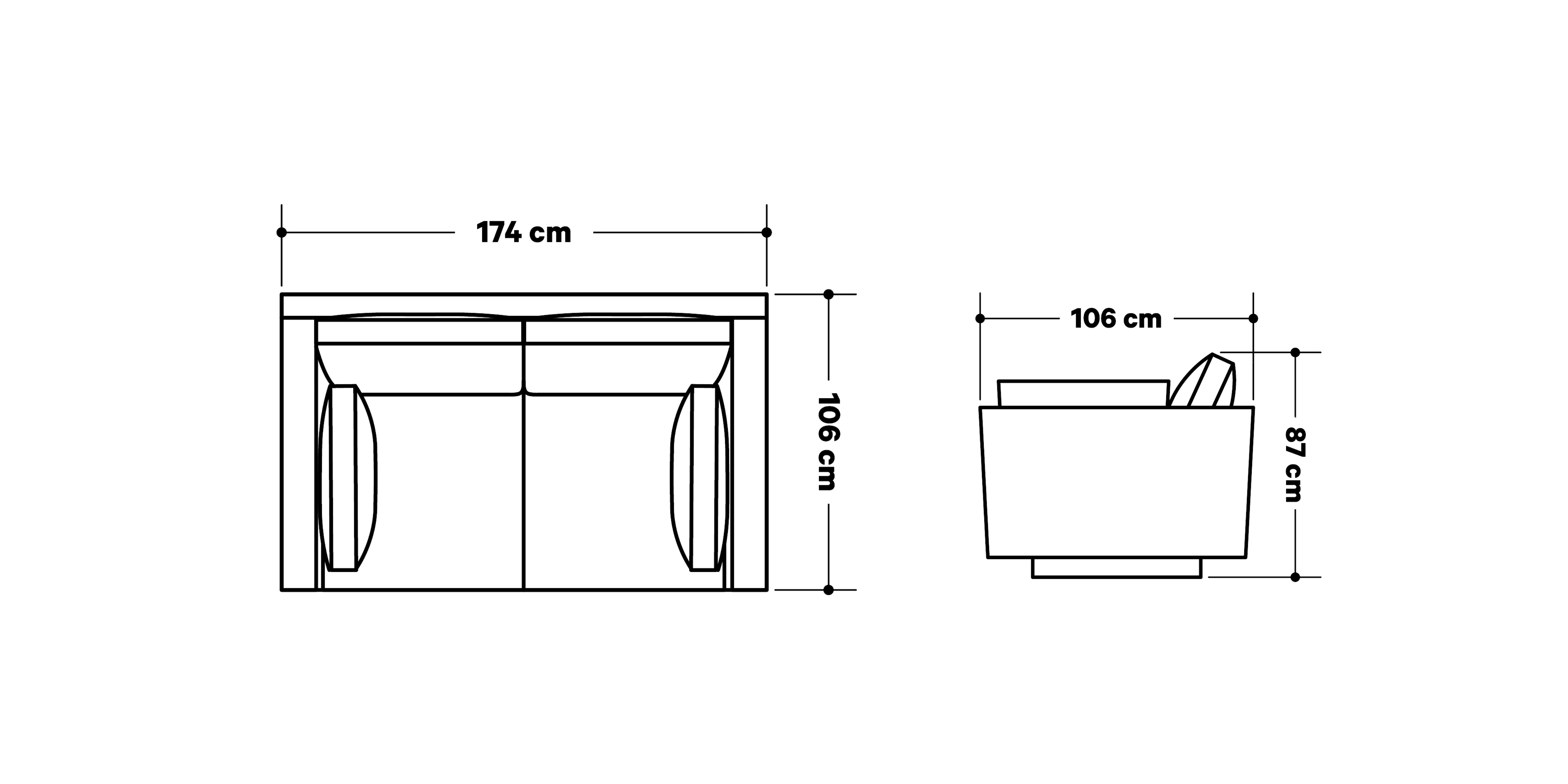 Product dimensions diagram
