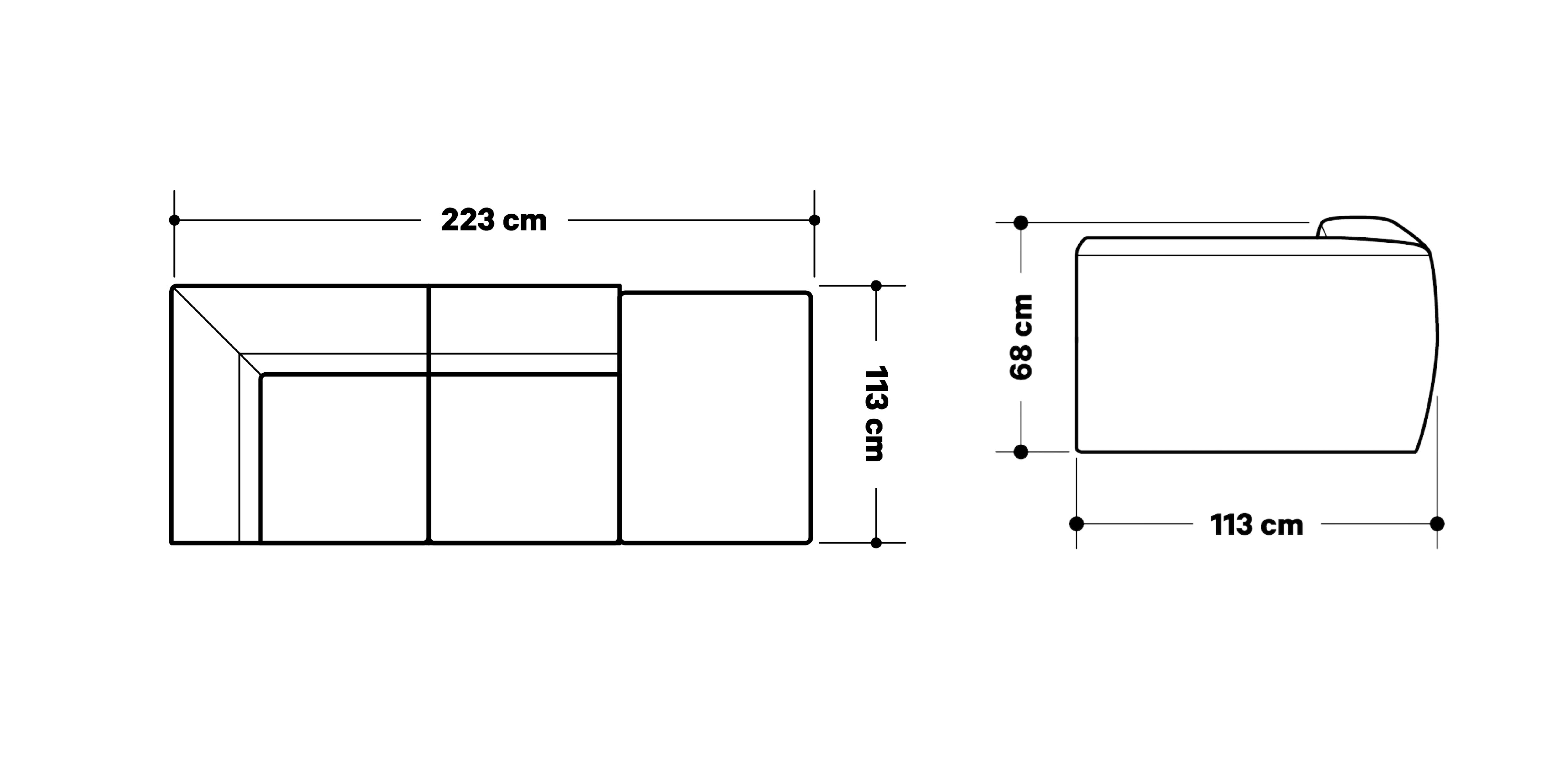 Product dimensions diagram