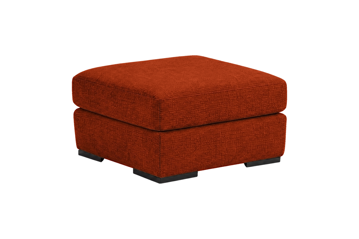 Caro Footstool in Roni Poppy