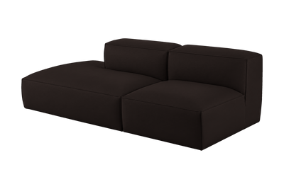 Elo Left Open Chaise Sofa in Dante Ebony