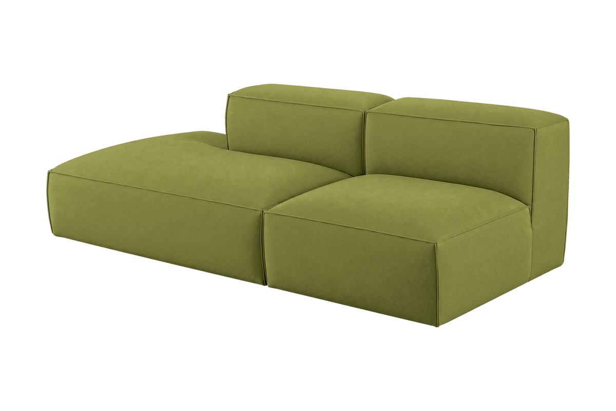 Elo Left Open Chaise Sofa in Fresco Key Lime