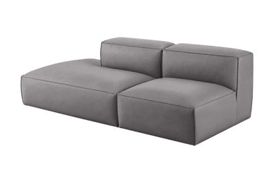 Elo Left Open Chaise Sofa in Dante Meteor