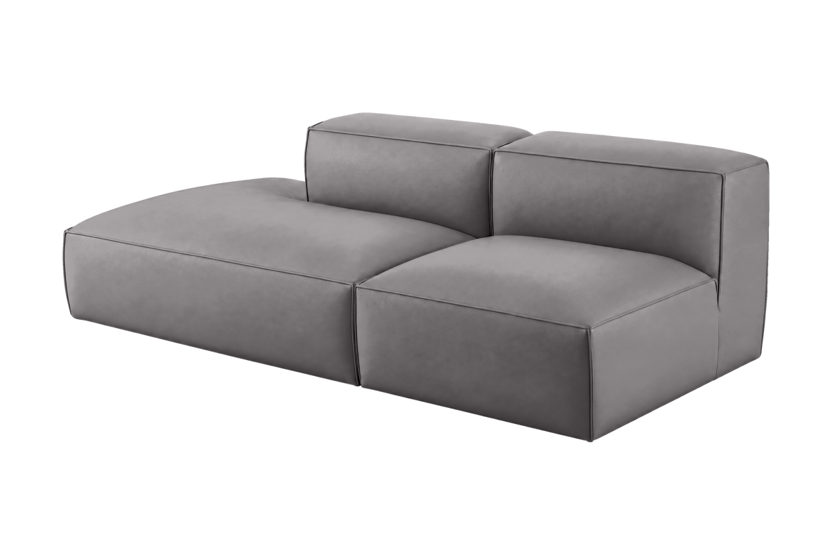 Elo Left Open Chaise Sofa in Dante Meteor