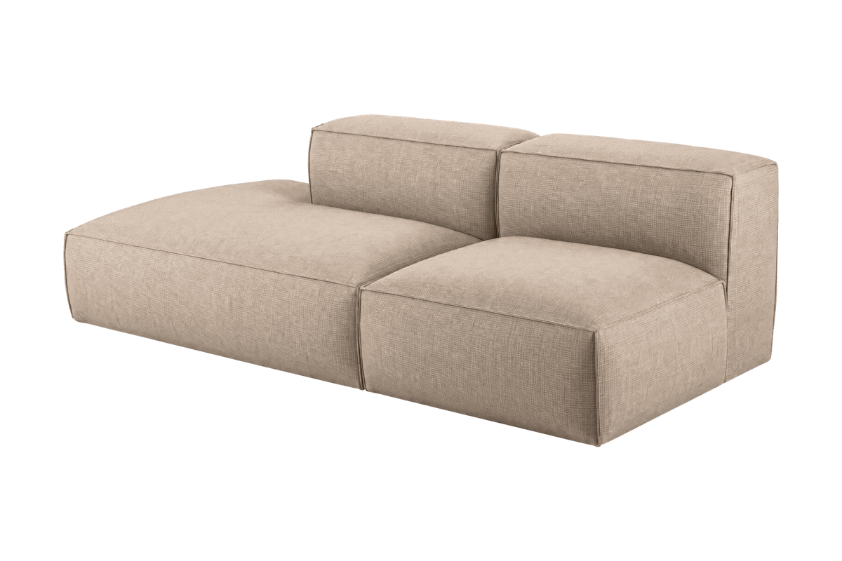 Elo Left Open Chaise Sofa in Roni Pine Nut