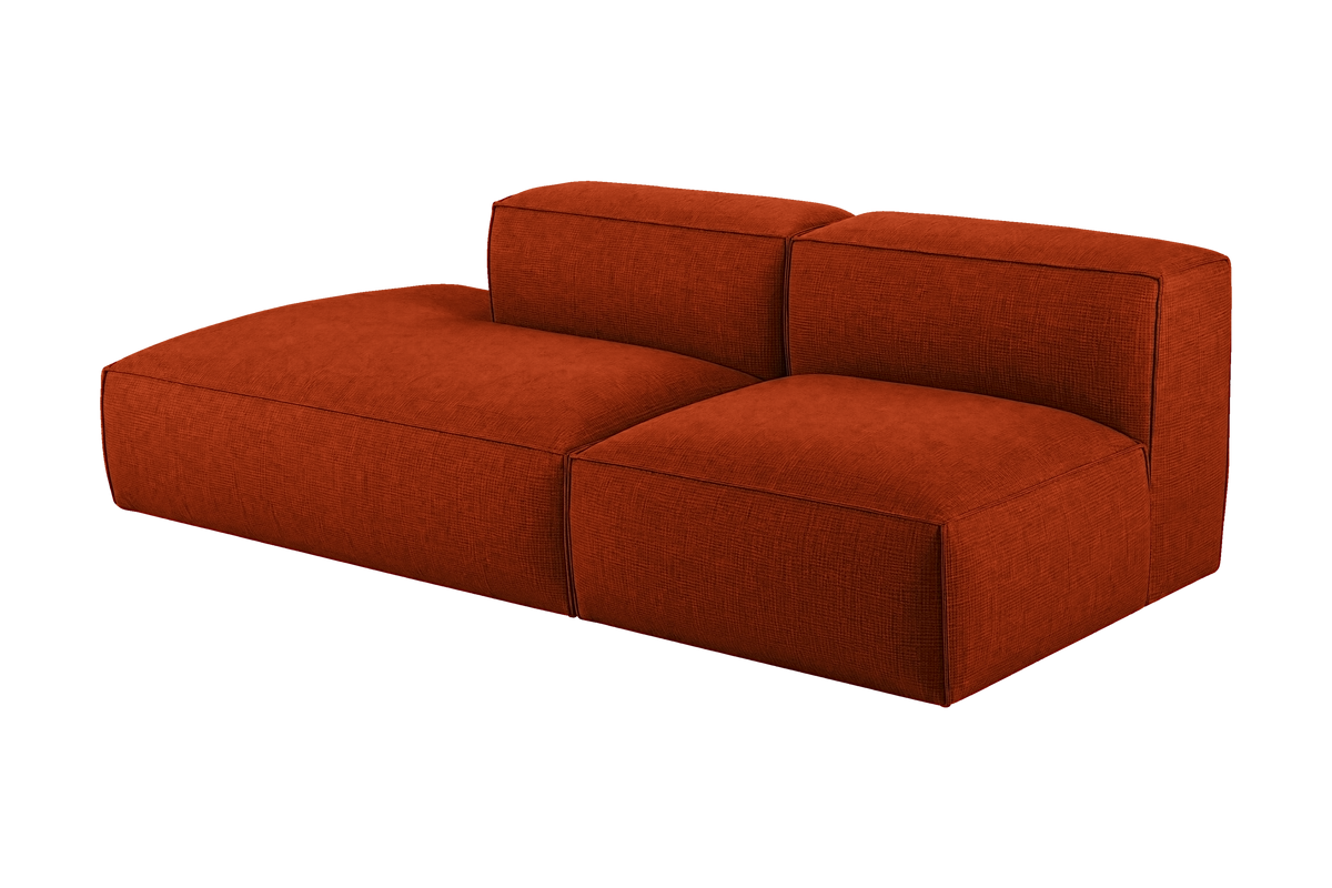 Open Para File Elo Left Open Chaise Sofa in Poppy Woven Mix | SUPERBA