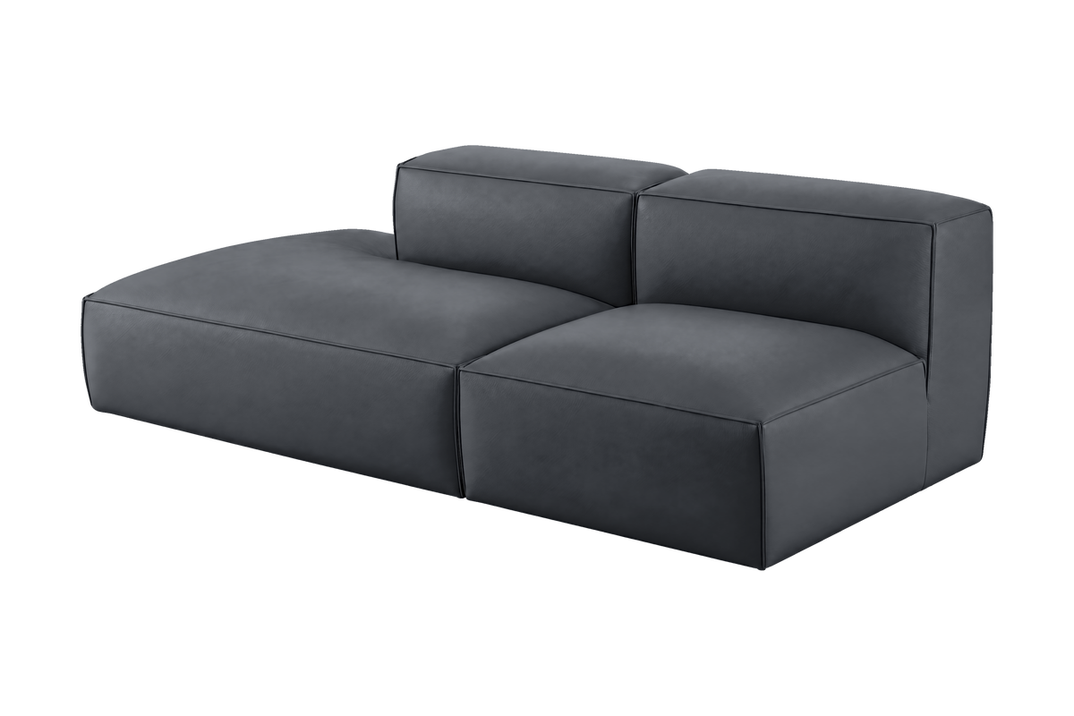 Elo Left Open Chaise Sofa in Dante Shark