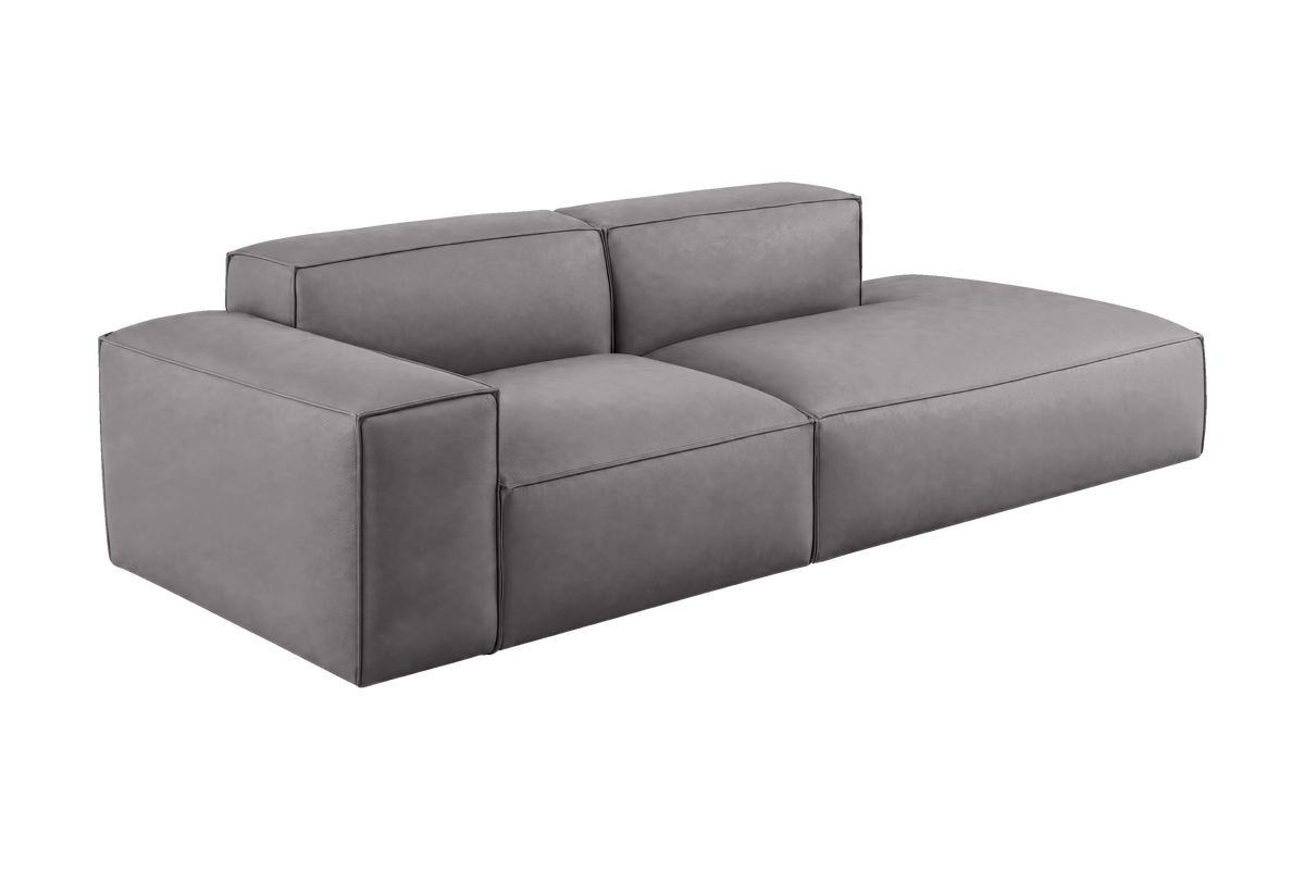 Elo Right Chaise Sofa in Dante Meteor
