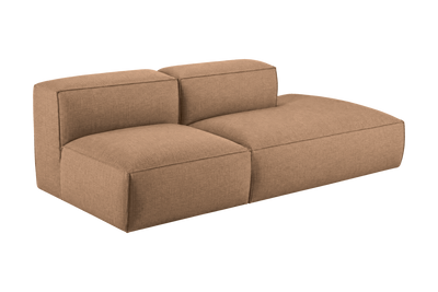 Elo Right Open Chaise Sofa in Roni Biscotti