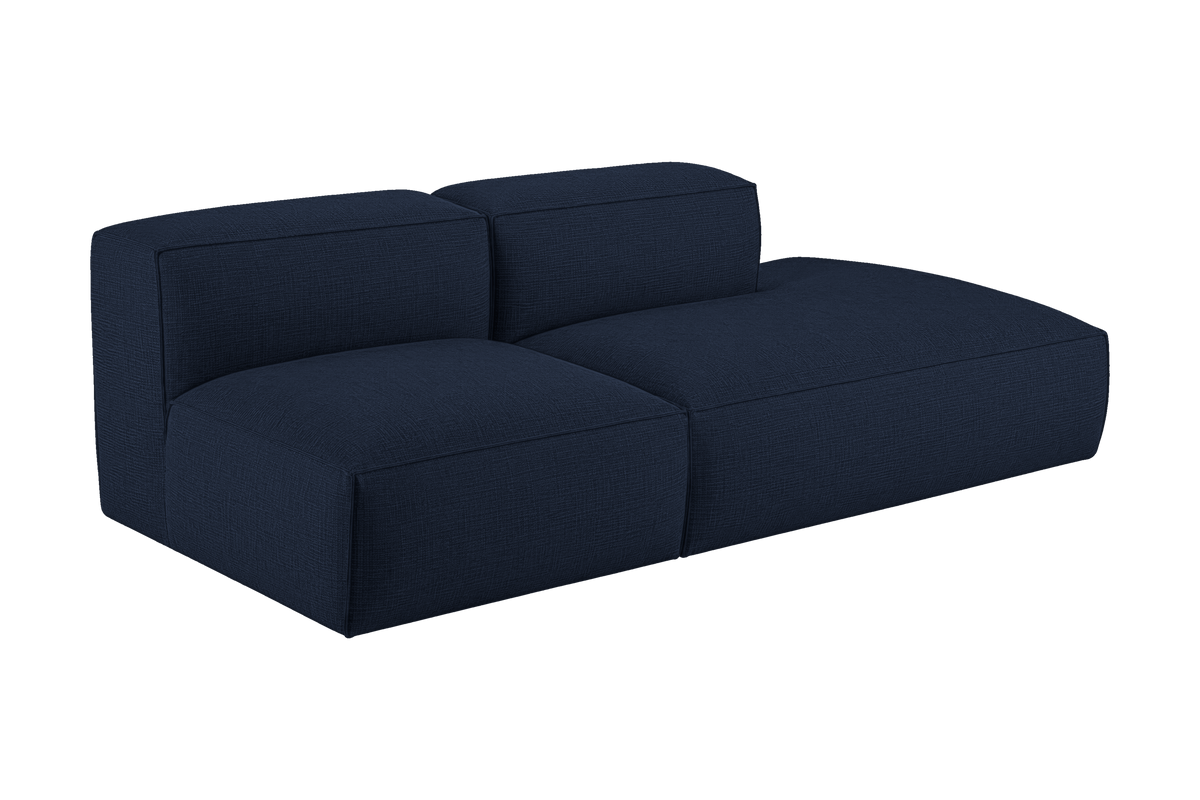 Elo Right Open Chaise Sofa in Roni Ember Blue