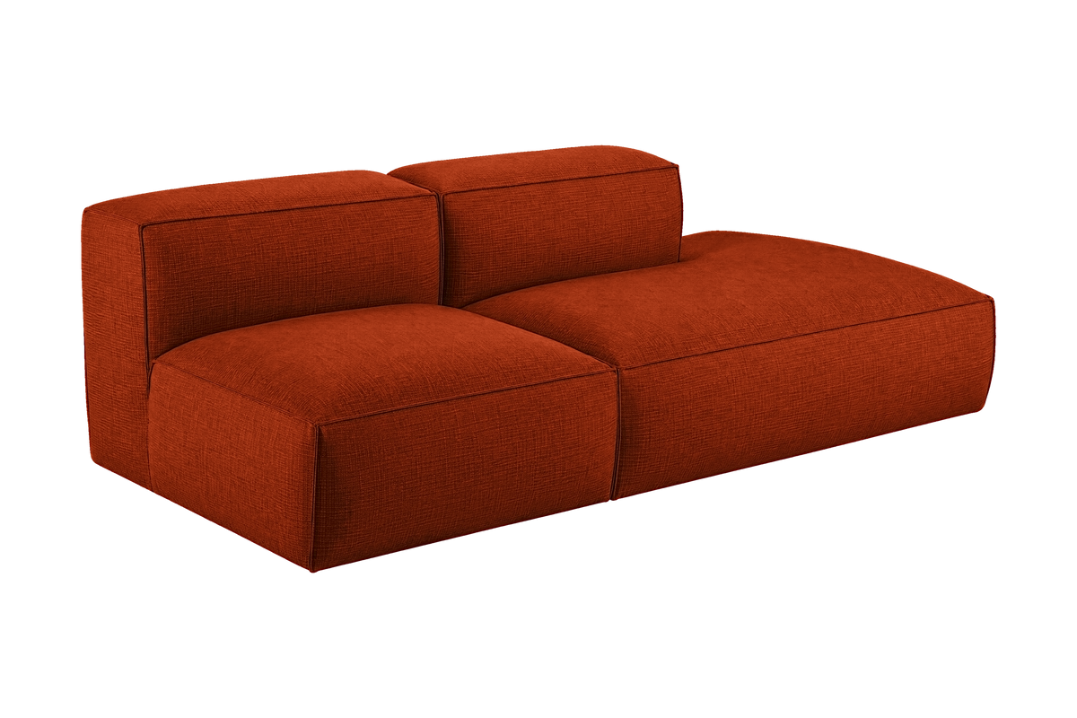 Open Para File Elo Right Open Chaise Sofa in Poppy Woven Mix | SUPERBA