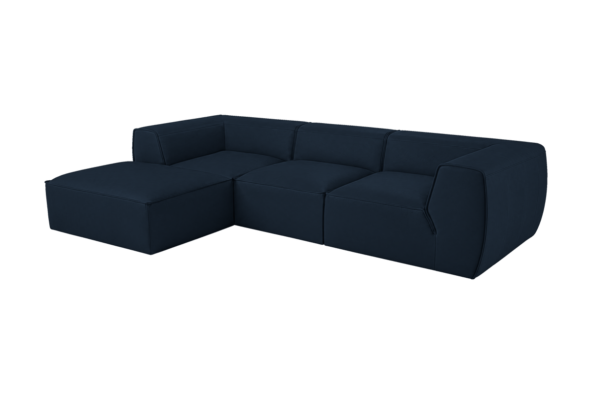 Fred Large Left Chaise in Dante Aqua