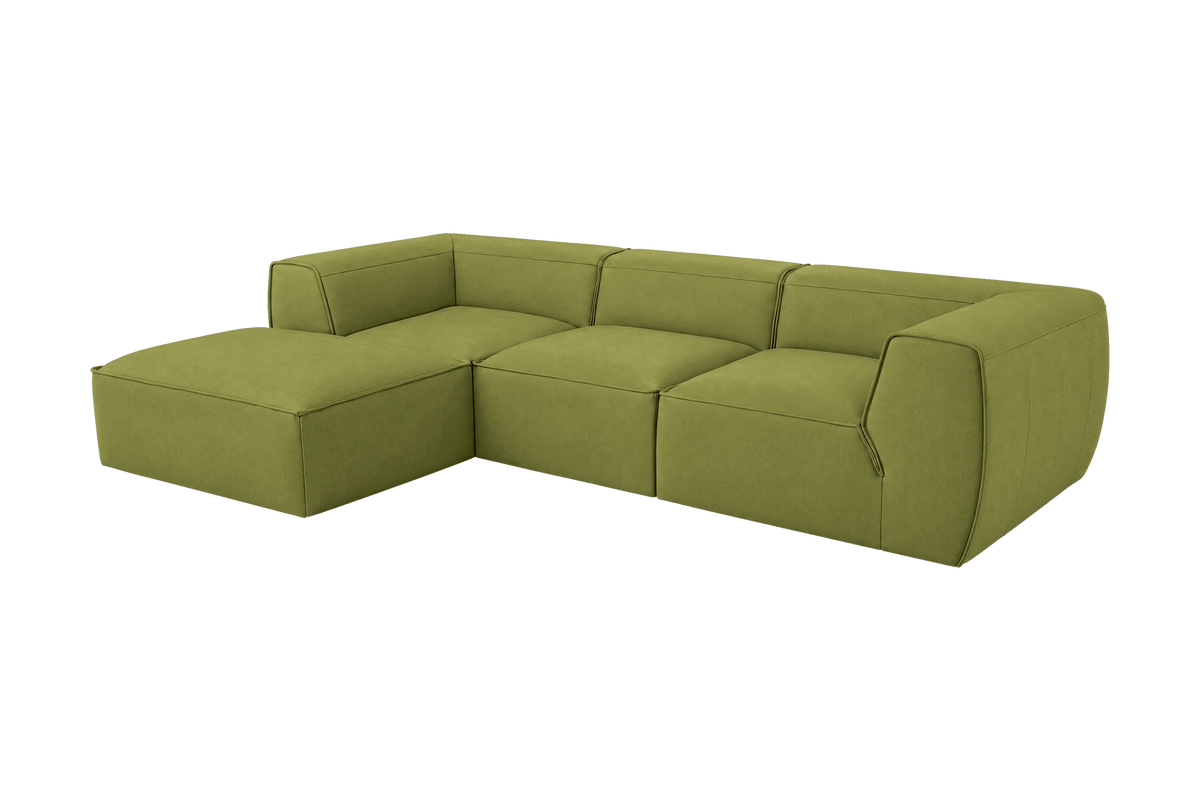 Fred Large Left Chaise in Fresco Key Lime