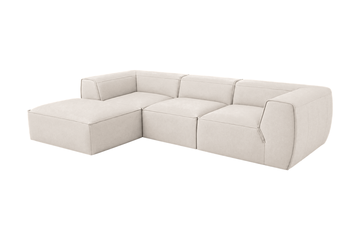 Fred Large Left Chaise in Fresco Milky