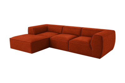 Fred Large Left Chaise in Roni Poppy