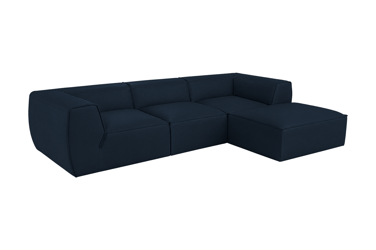 Fred Large Right Chaise in Dante Aqua