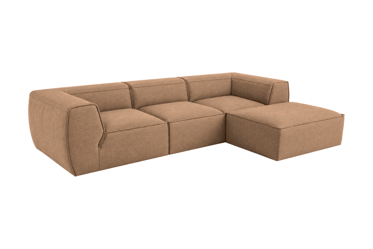 Fred Large Right Chaise in Roni Biscotti