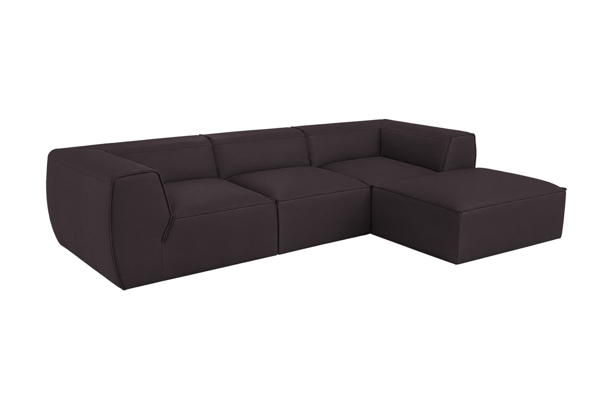 Fred Large Right Chaise in Dante Charcoal