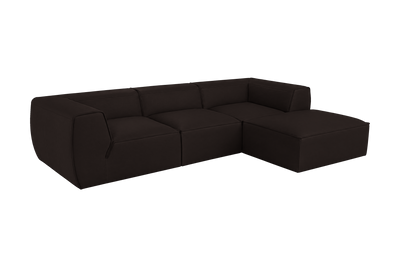 Fred Large Right Chaise in Dante Ebony