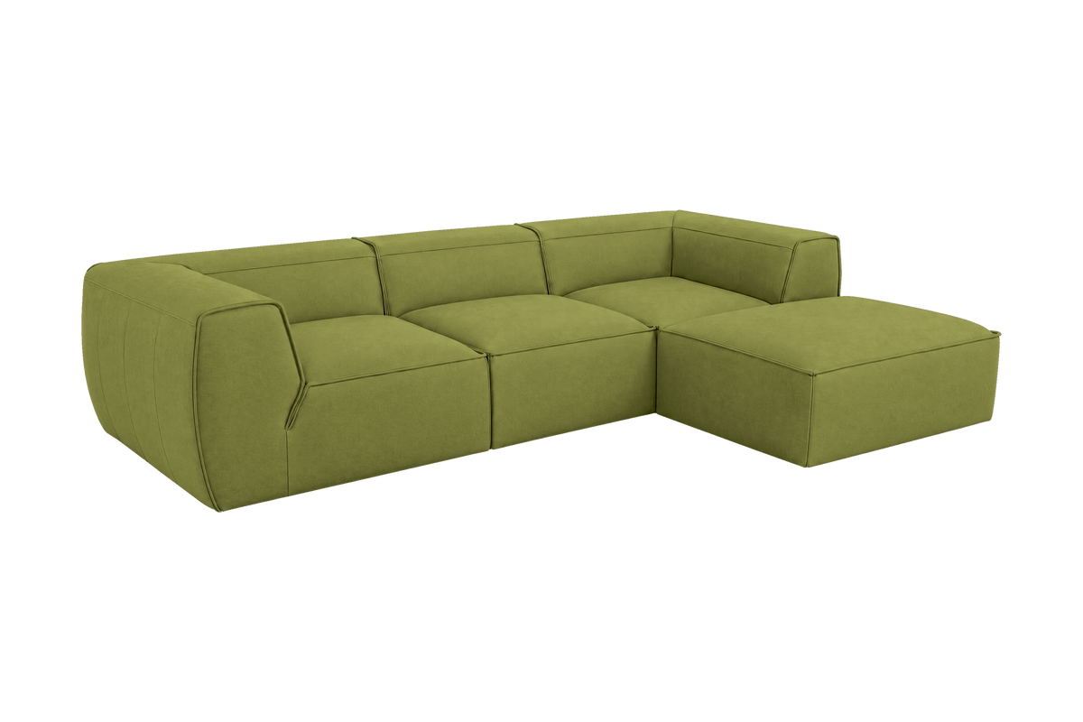 Fred Large Right Chaise in Fresco Key Lime