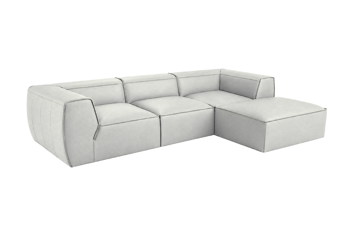 Fred Large Right Chaise in Felix Milky
