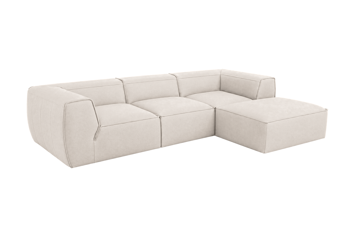 Fred Large Right Chaise in Fresco Milky