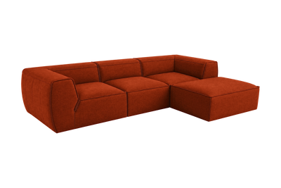 Fred Large Right Chaise in Roni Poppy