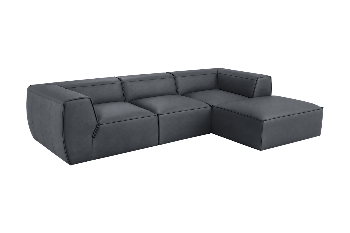 Fred Large Right Chaise in Dante Shark