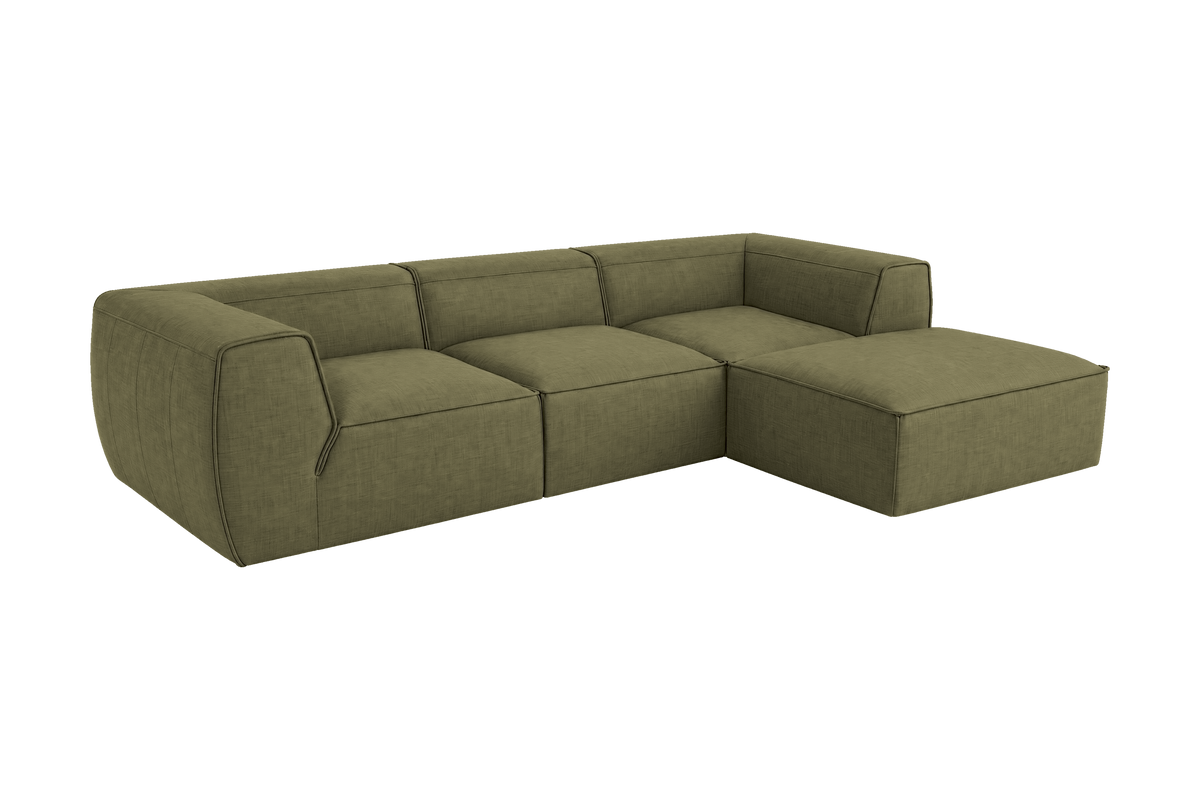Fred Large Right Chaise in Mosquito Sycamore