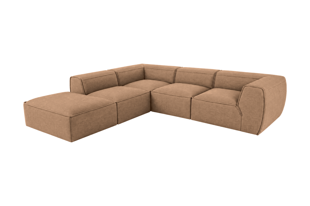 Fred Left Bumper Sectional in Roni Biscotti