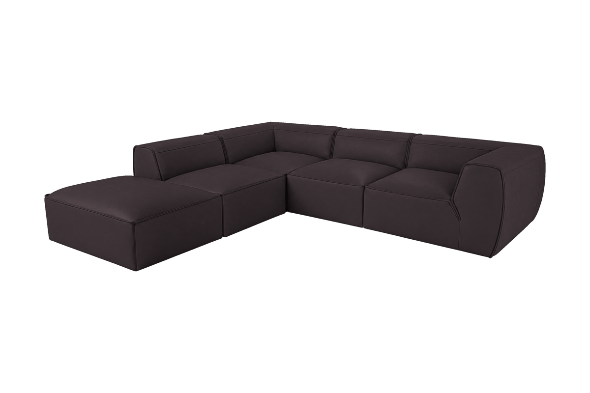 Fred Left Bumper Sectional in Dante Charcoal