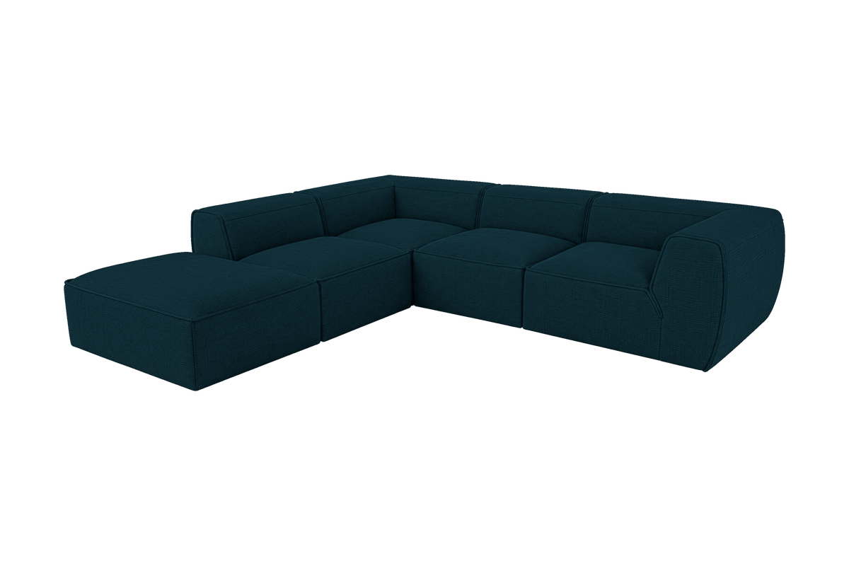 Fred Left Bumper Sectional in Roni Deep Lake