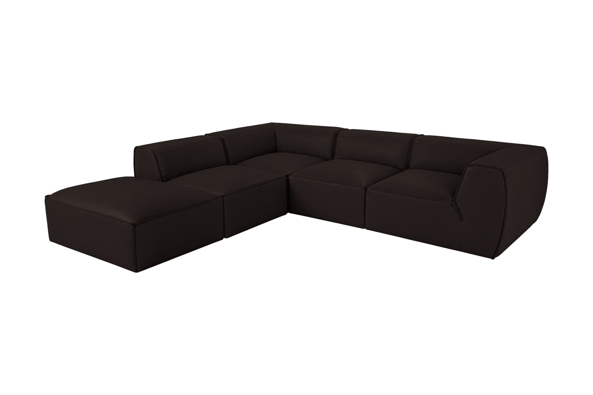 Fred Left Bumper Sectional in Dante Ebony