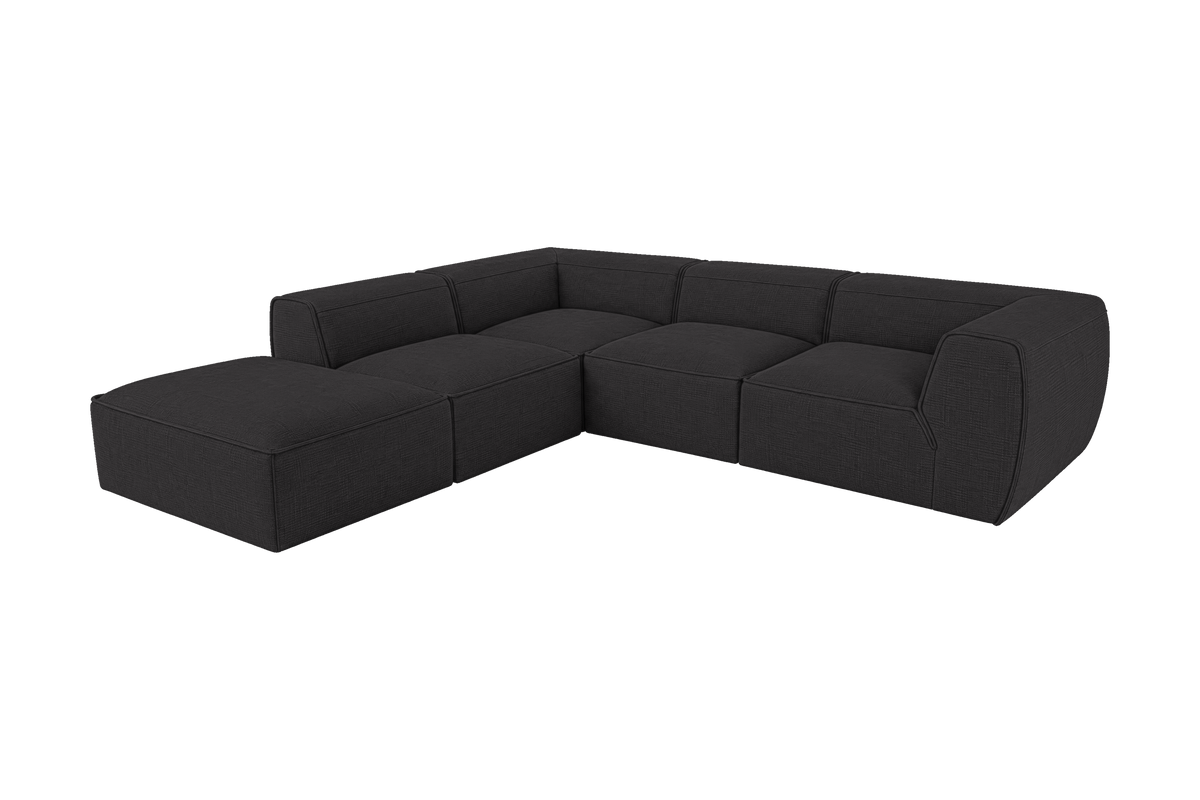 Fred Left Bumper Sectional in Roni Ember