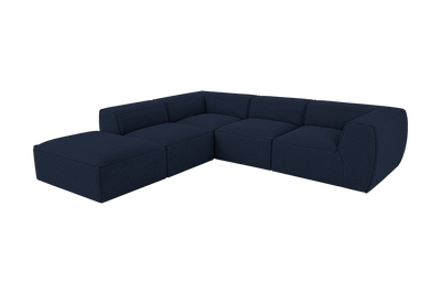 Fred Left Bumper Sectional in Roni Ember Blue