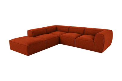 Fred Left Bumper Sectional in Roni Poppy