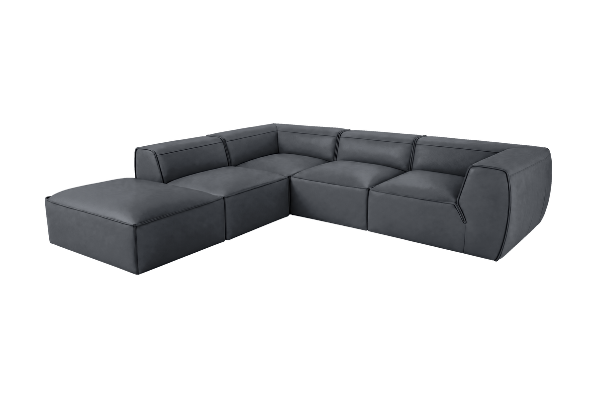 Fred Left Bumper Sectional in Dante Shark