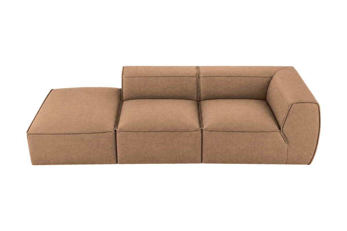 Fred Left Chaise Sofa in Roni Biscotti