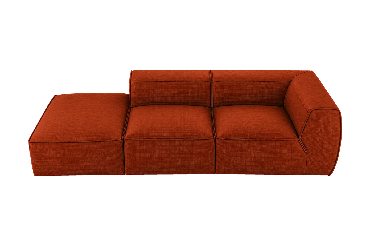 Fred Left Chaise Sofa in Roni Poppy