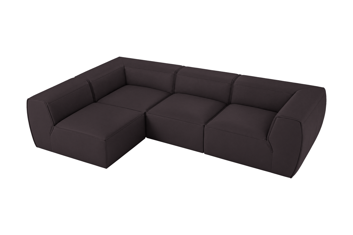 Fred Left Open Sectional in Dante Charcoal